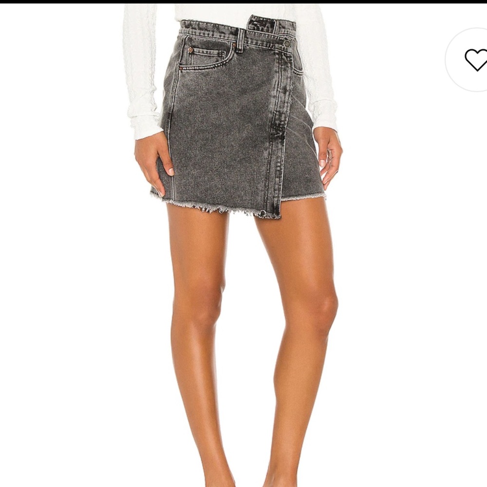 Parker Wrap Skirt in Sulphur Black Free People